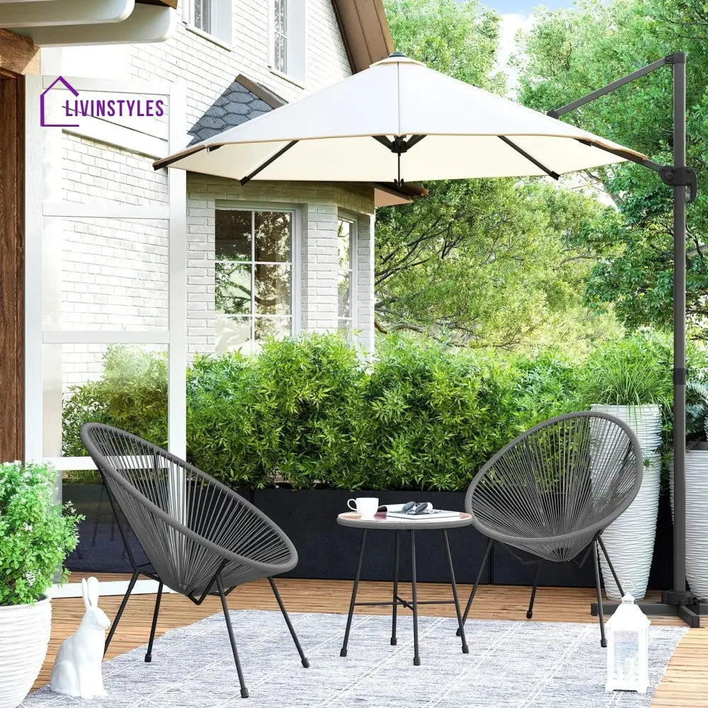 Kine Outdoor Patio Seating Set 2 Chairs and 1 Table Set (Dark Grey) - Coffee Table Sets