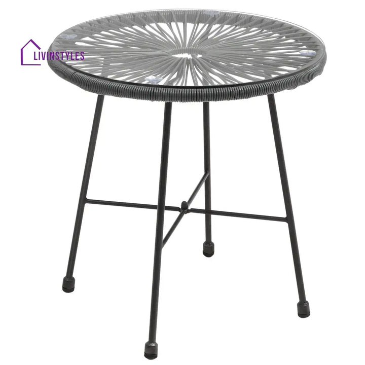 Kine Outdoor Patio Seating Set 2 Chairs and 1 Table Set (Dark Grey) - Coffee Table Sets