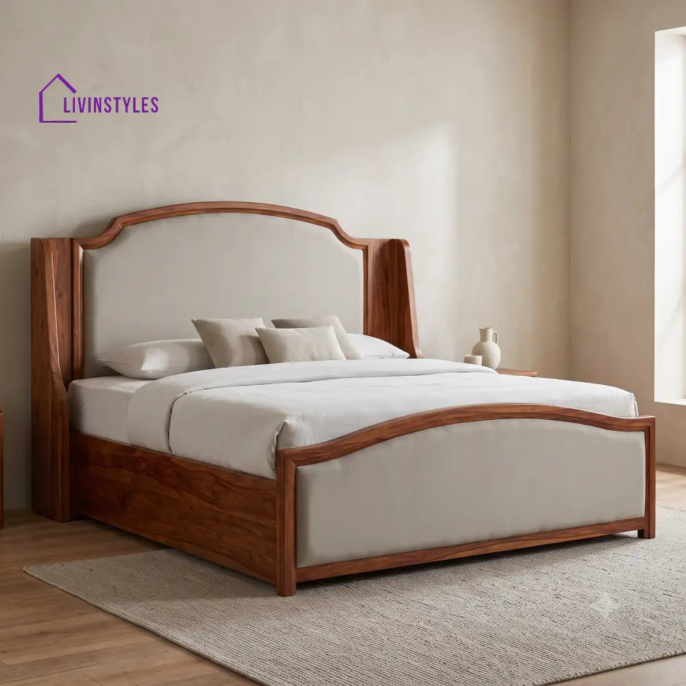 King Size Hydraulic Storage Bed With Solid Sheesham Wood