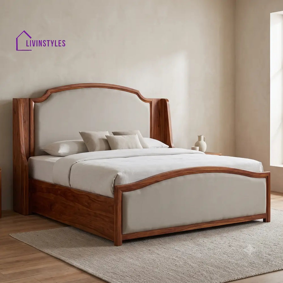 King Size Hydraulic Storage Bed With Solid Sheesham Wood