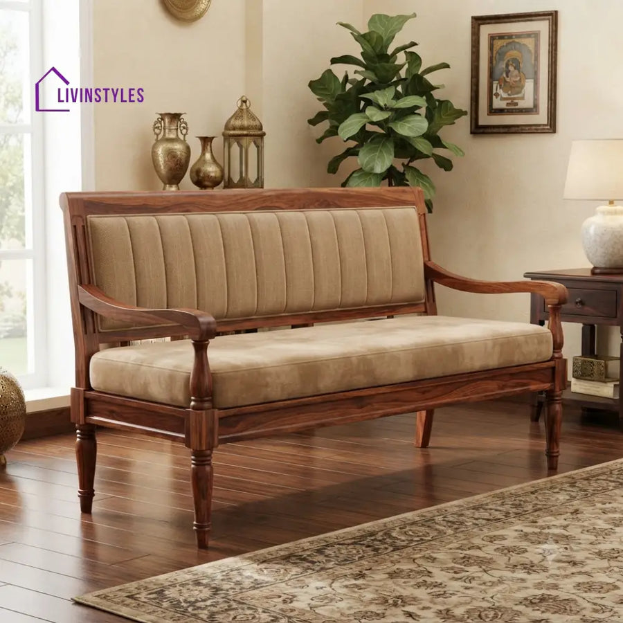 Kingston Wooden Bench for Living Room | Bedroom | Extra Seating