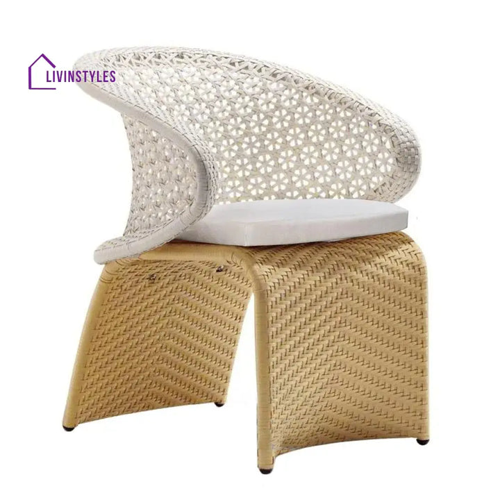 Kinjal Outdoor Patio Seating Set 6 Chairs And 1 Table (Tan + White) Dining Sets