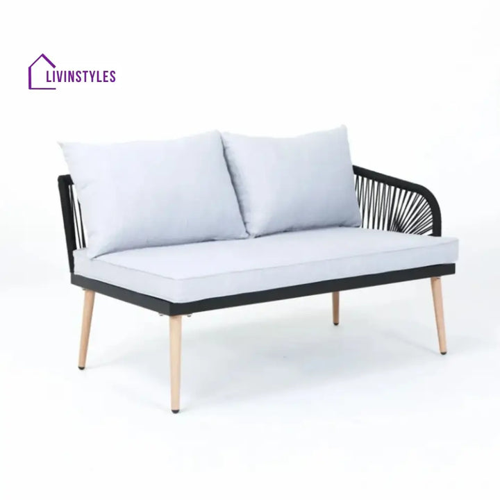 Kinsley L-Shape 5 Seater Outdoor Patio Rope Conversation Set with Table - Sofa Set