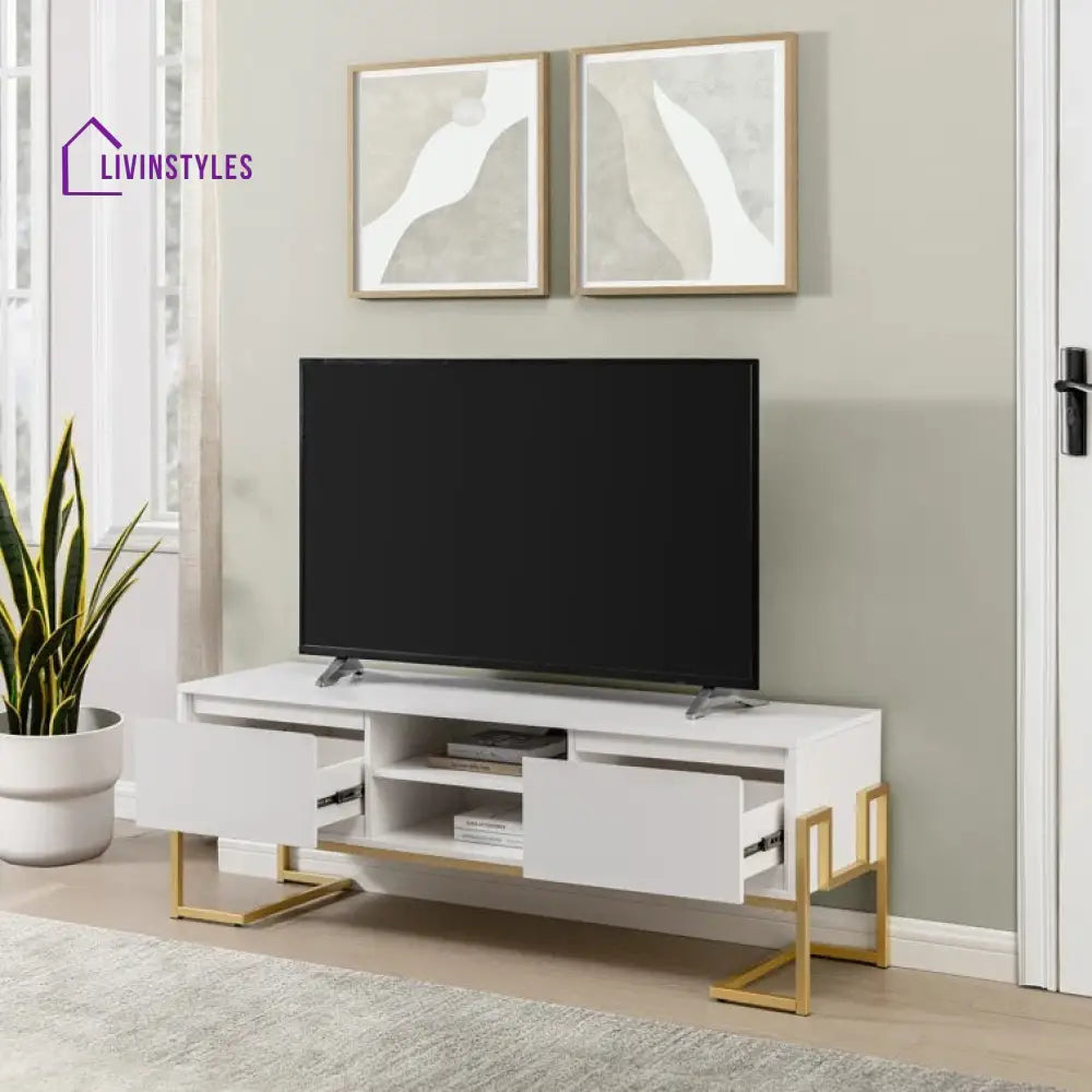 Kinsley Wooden Finish Tv Unit Stand for Living Room