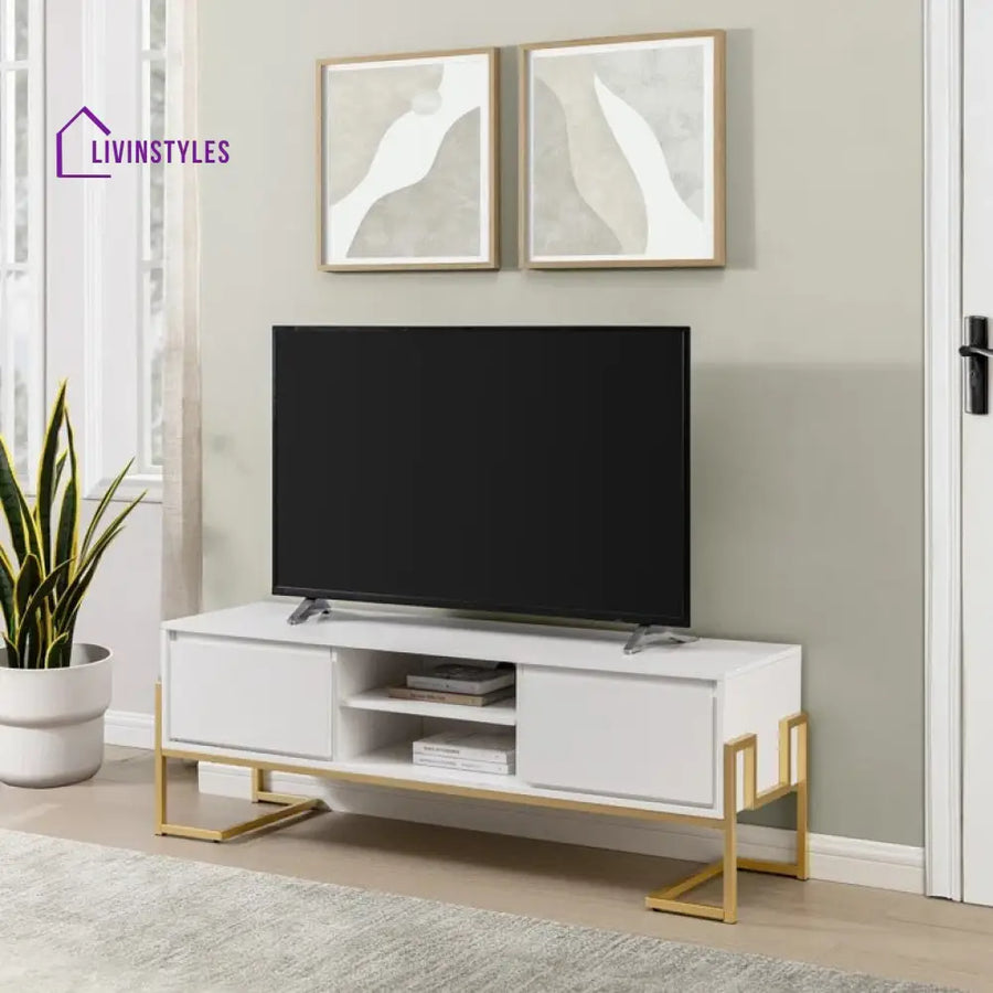 Kinsley Wooden Finish Tv Unit Stand for Living Room