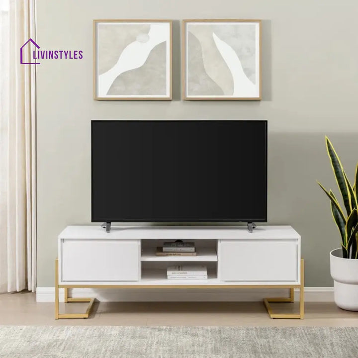 Kinsley Wooden Finish Tv Unit Stand for Living Room