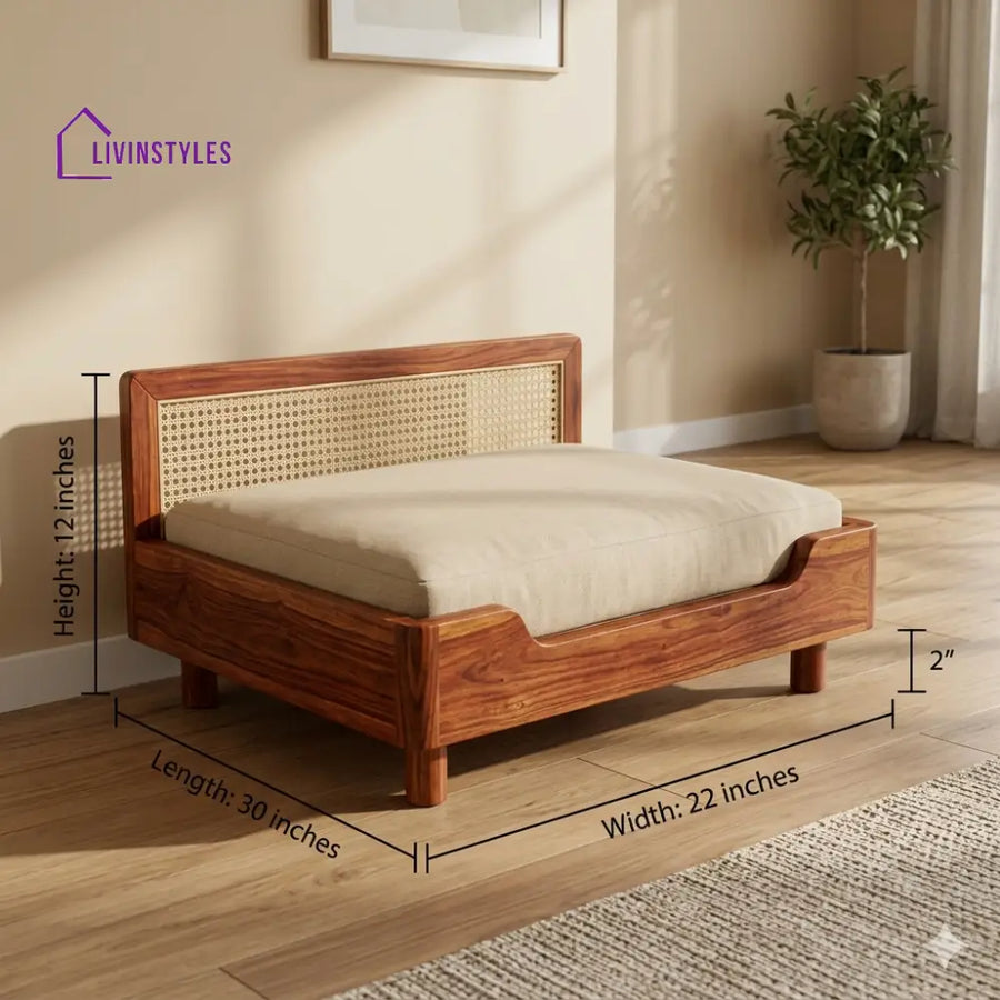 Kirill Solid Sheesham Wood Pet Daybed | Cat Bed | Dog Bed
