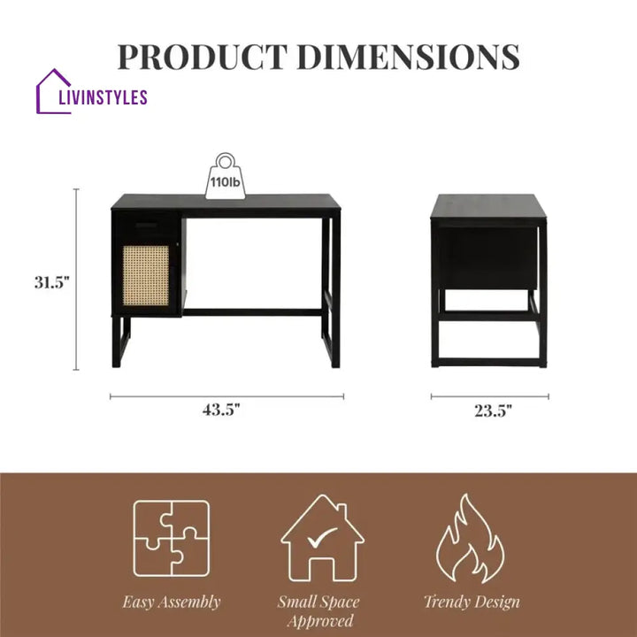 Kirill Solid Sheesham Wood Study Table for Students