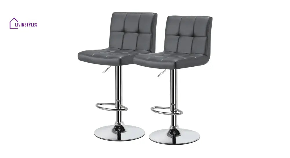 Grey Color Gerrilyn Swiel Adjustable Bar Stool