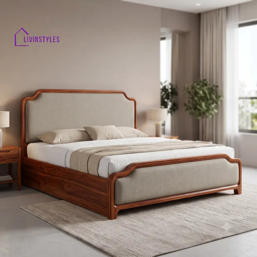 Kishore Hydraulic King Size Storage Wooden Bed With Mattress