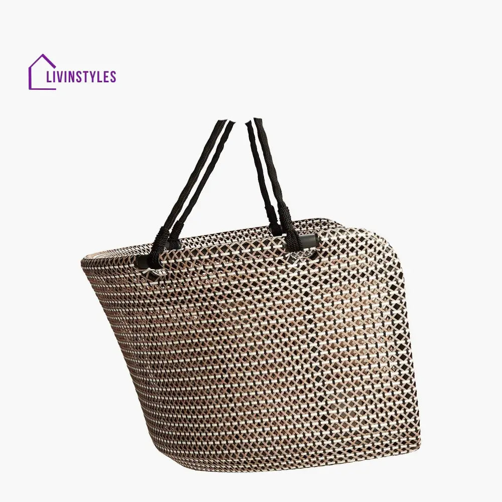 Kivar Double Seater Hanging Swing Without Stand For Balcony Garden Swing (Brown Light Brown White) - Swings