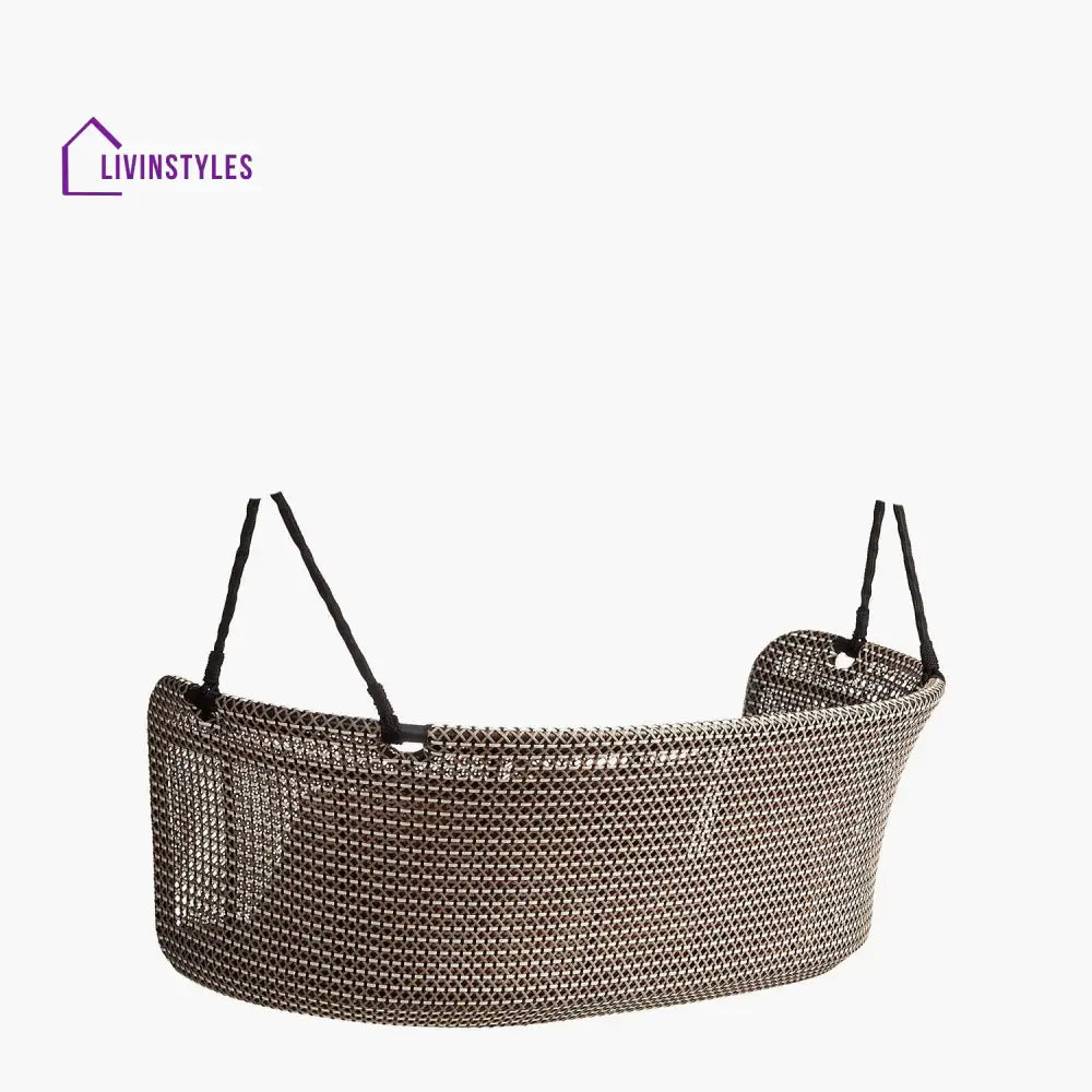 Kivar Double Seater Hanging Swing Without Stand For Balcony Garden Swing (Brown Light Brown White) - Swings