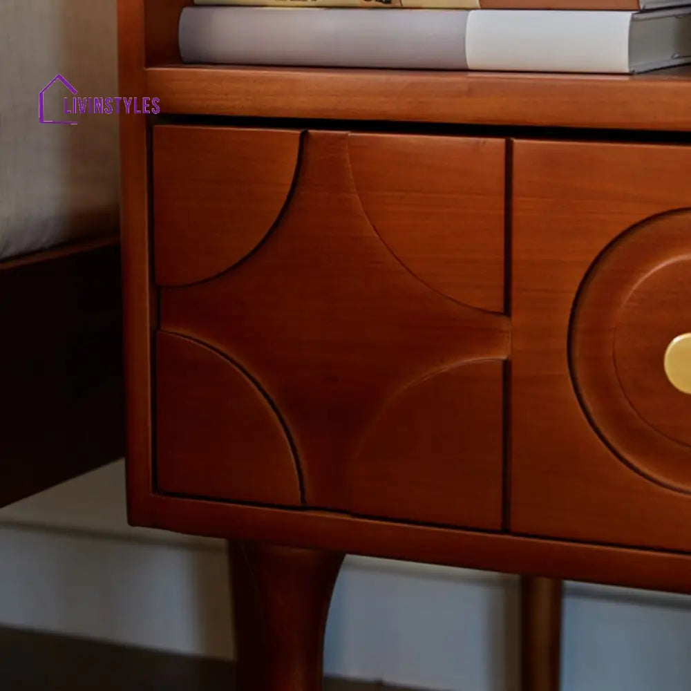 Klavdia Solid Walnut Wood Bedside Table for Luxury Homes
