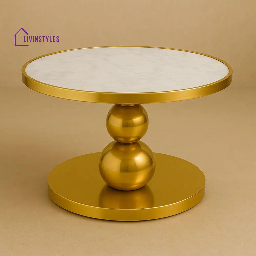 Klavdia Stainless Steel Gold Finish Coffee Table for Living Room