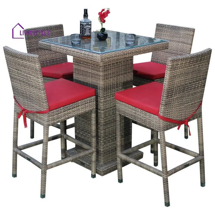 Klein Outdoor Patio Bar Sets 4 Chairs and 1 Table (Capicano) - Bar Sets