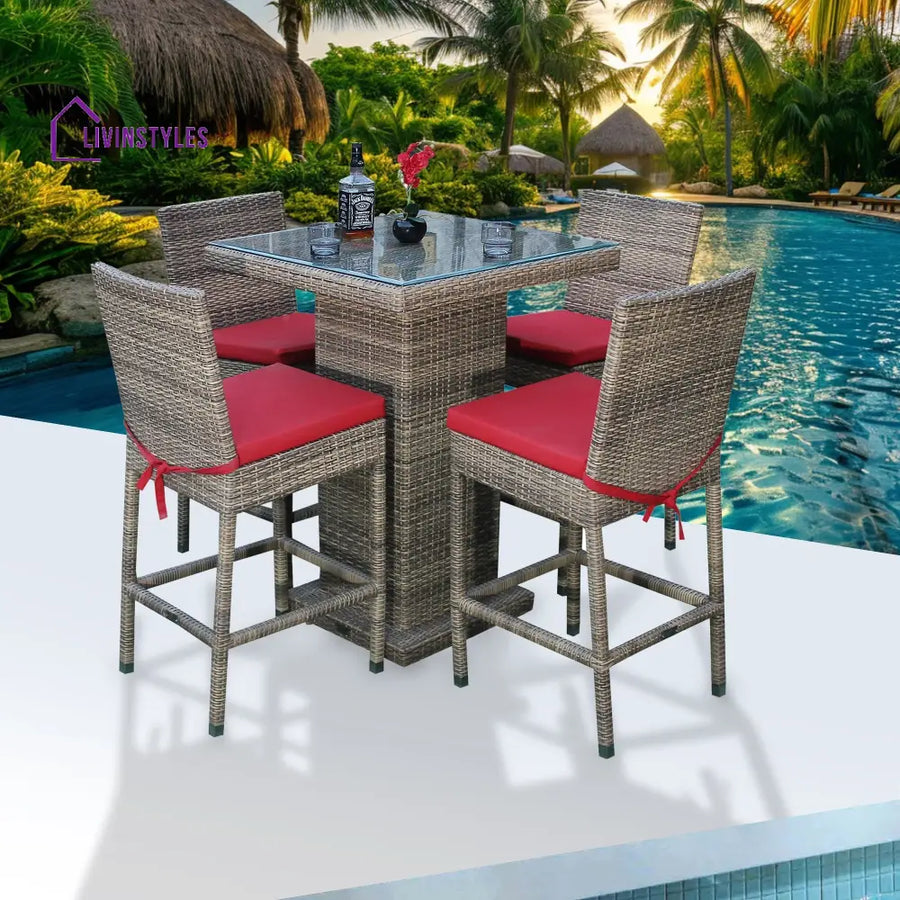 Klein Outdoor Patio Bar Sets 4 Chairs and 1 Table (Capicano) - Bar Sets