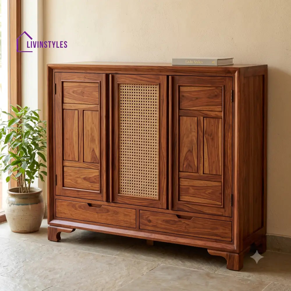 Kokila Sheesham Wood Shoe Rack | Wooden Shoe Cabinet