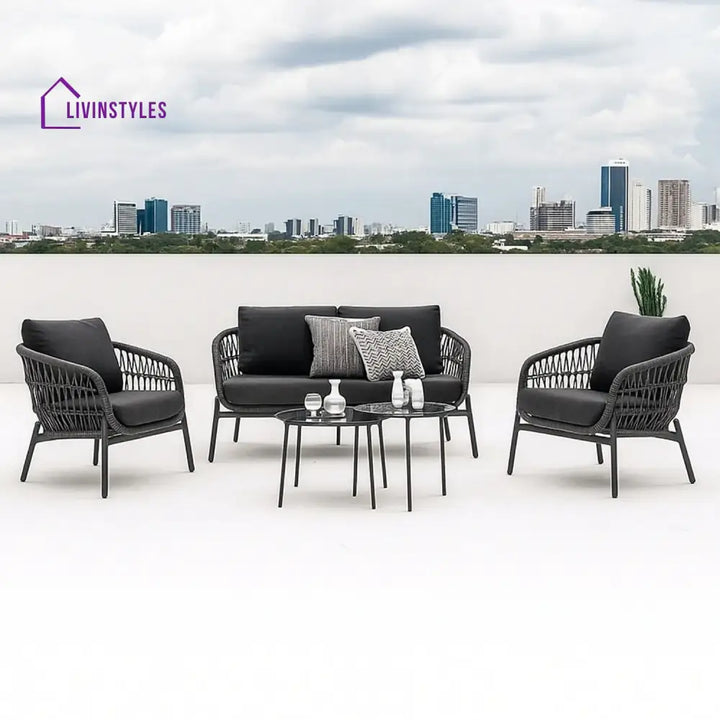 Komal Outdoor 4 Seater Rope Conversation Sofa Set - Sofa Set