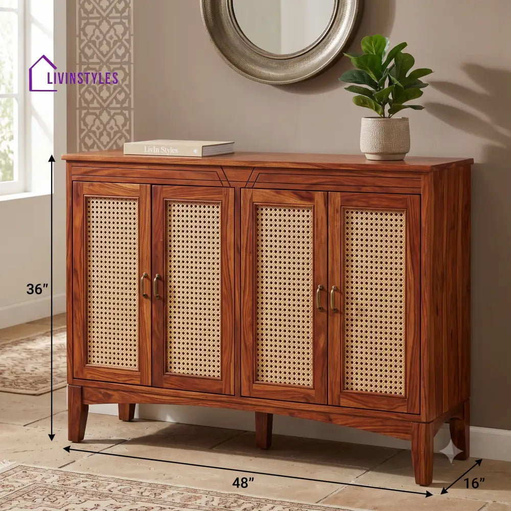 Komalavalli Sheesham Wood Shoe Rack | Wooden Shoe Cabinet