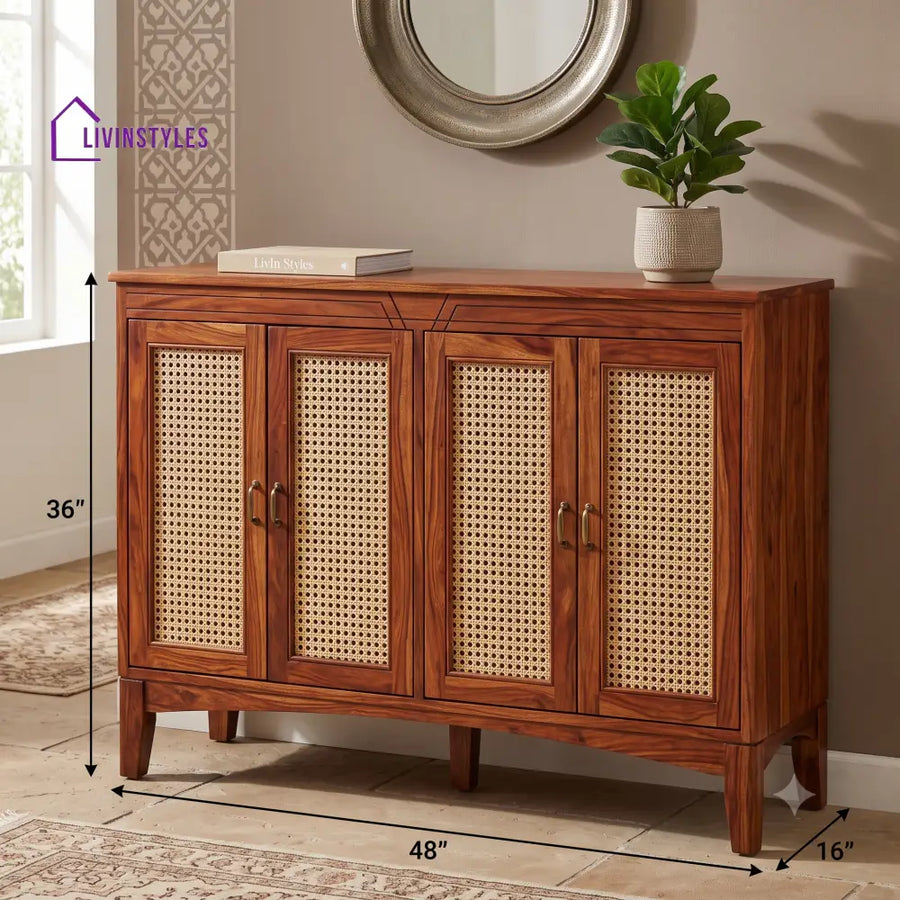 Komalavalli Sheesham Wood Shoe Rack | Wooden Shoe Cabinet
