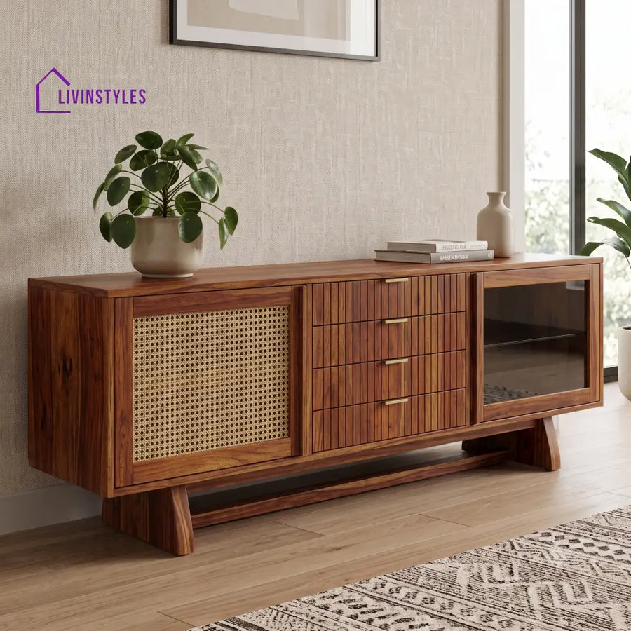 Komalavalli Sheesham Wood Tv Unit for Living Room | Tv Cabinet | Tv Console