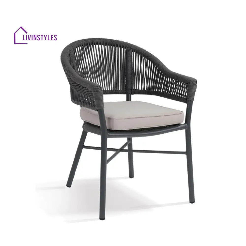 Kompon Outdoor Patio Seating Single Chair (Dark Grey) Braided & Rope - Coffee Table Sets