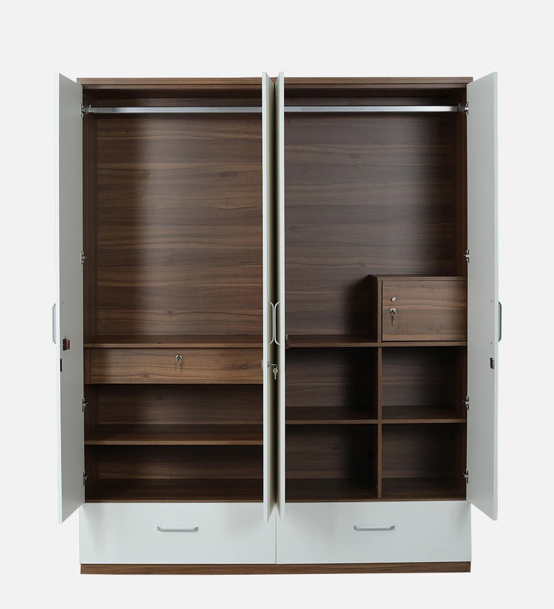 SleekAura 4-Door Engineered Wood Wardrobe