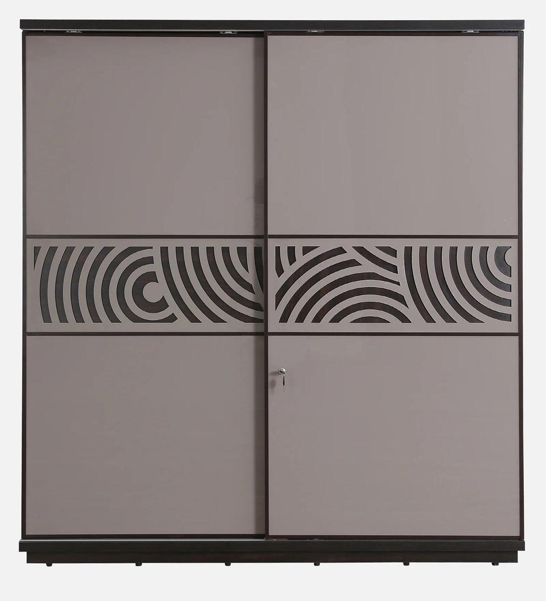 OmkarWood AuraMax Sliding Door Wardrobe – Basalt Grey High Gloss Finish