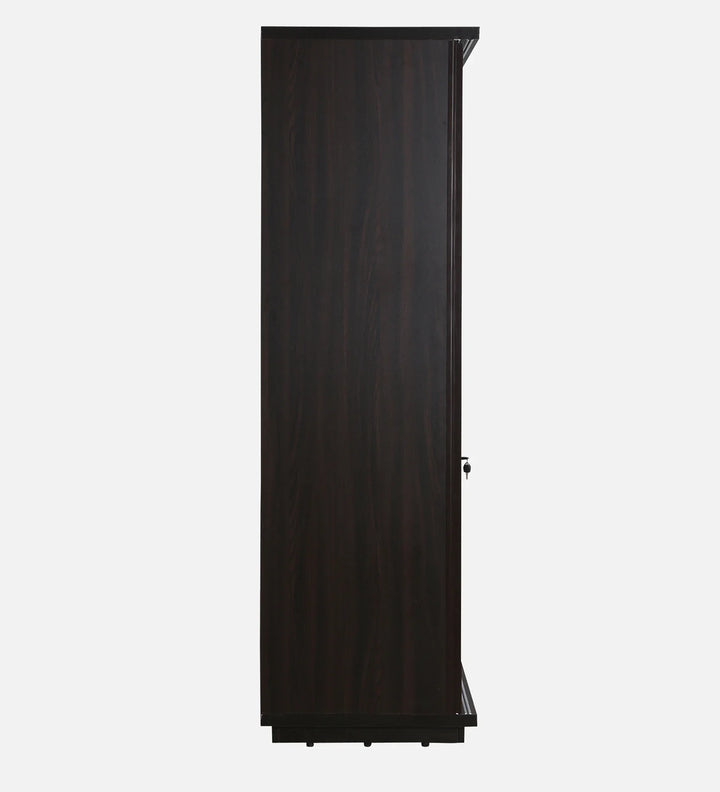 OmkarWood AuraMax Sliding Door Wardrobe – Basalt Grey High Gloss Finish