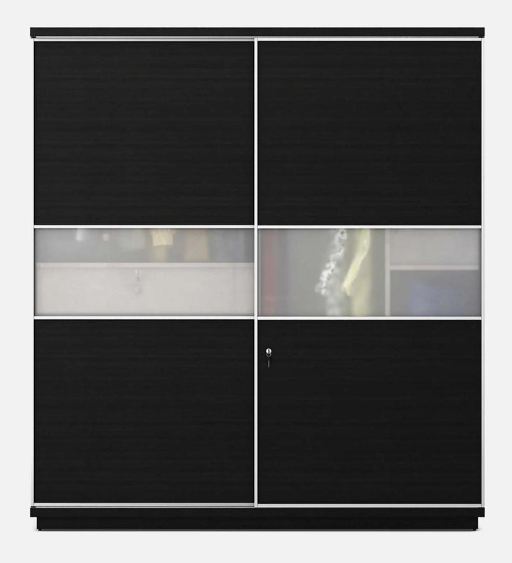 Omkarwood Zenix Premium Sliding Door Wardrobe – Wenge Melamine Finish