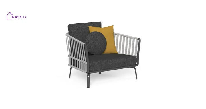 Kosta Outdoor Garden Balcony Sofa Set 2 Seater Single seater and 2 Center Table Set Braided & Rope (Dark Grey) - Sofa