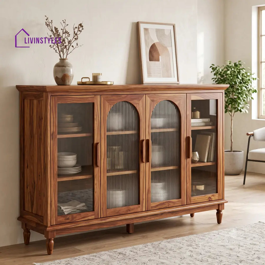 Kowsalya Premium Sheesham Wood Sideboard and Cabinet for Living Room