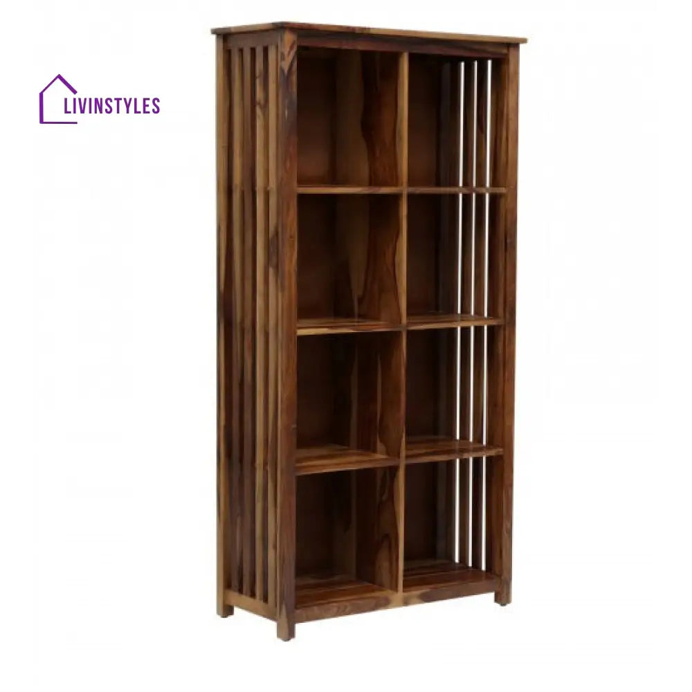 Kratika Large Vertical Bookshelf Strip Design (Standard Honey Finish)