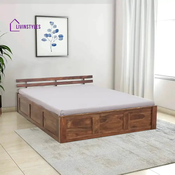 Amol Sheesham Wood Storage Beds Queen / Natural Bedroom Furniture Sets