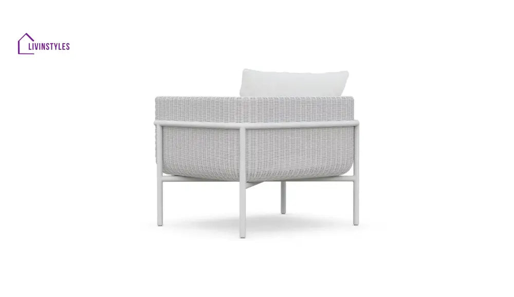 Kreios Outdoor Garden Balcony Sofa Set 2 Seater 2 Single seater and 1 Center Table With 1 Side Table Set (White) - Sofa