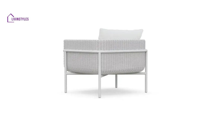 Kreios Outdoor Garden Balcony Sofa Set 2 Seater 2 Single seater and 1 Center Table With 1 Side Table Set (White) - Sofa