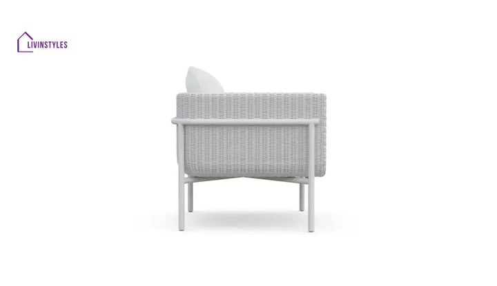 Kreios Outdoor Garden Balcony Sofa Set 2 Seater 2 Single seater and 1 Center Table With 1 Side Table Set (White) - Sofa