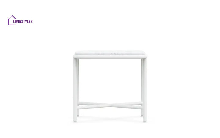 Kreios Outdoor Garden Balcony Sofa Set 2 Seater 2 Single seater and 1 Center Table With 1 Side Table Set (White) - Sofa