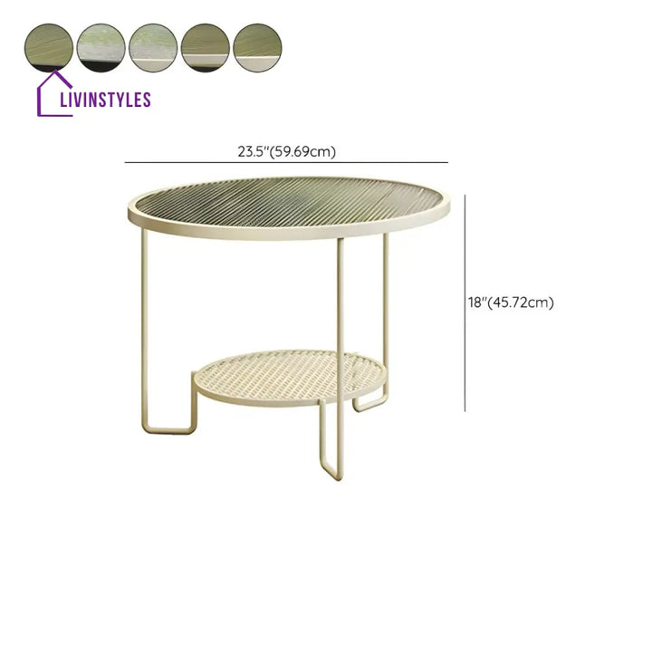 Krish Coffee Table Set for Living Room | Stainless Steel Frame and Fluted Glass Top