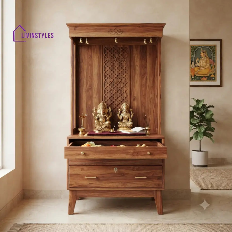 Krisha Premium Solid Wood Home Temple | Pooja Mandir for Home