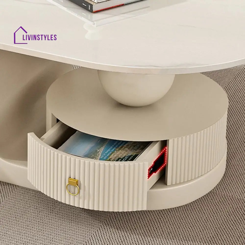 Krisha Stainless Steel Frame Coffee Table for Living Room