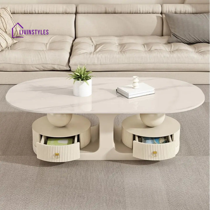 Krisha Stainless Steel Frame Coffee Table for Living Room