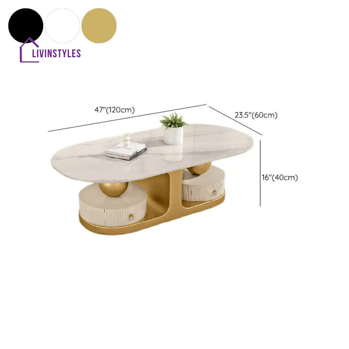Krisha Stainless Steel Frame Coffee Table for Living Room