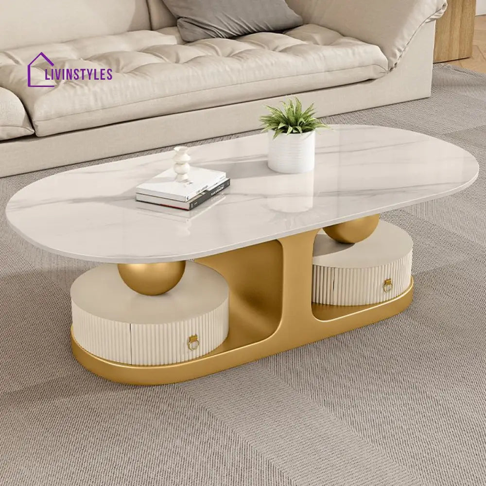 Krisha Stainless Steel Frame Coffee Table for Living Room