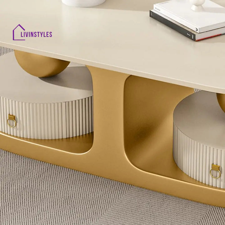 Krisha Stainless Steel Frame Coffee Table for Living Room