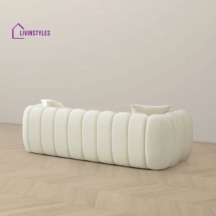 Krishna Cream Three Seater Sofa For Living Room