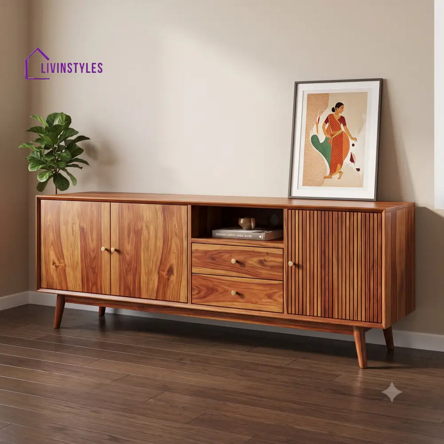 Krishnan Solid Sheesham Wood Tv Unit for Living Room | Tv Cabinet | Tv Console