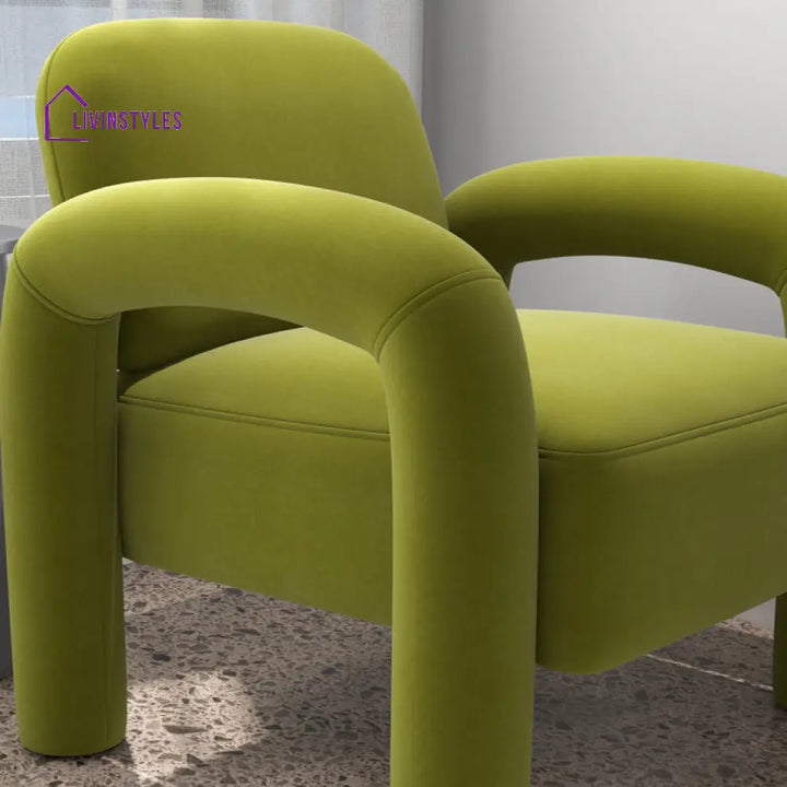 Krithi Solid Wood and Fabric Arm Chair | Living Room Chair | Lounge Chair