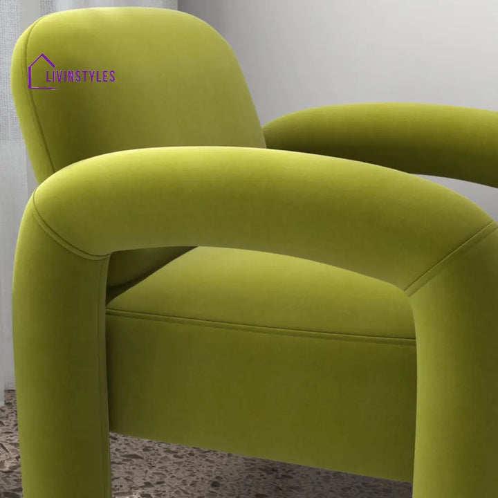 Krithi Solid Wood and Fabric Arm Chair | Living Room Chair | Lounge Chair
