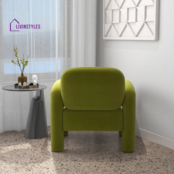 Krithi Solid Wood and Fabric Arm Chair | Living Room Chair | Lounge Chair